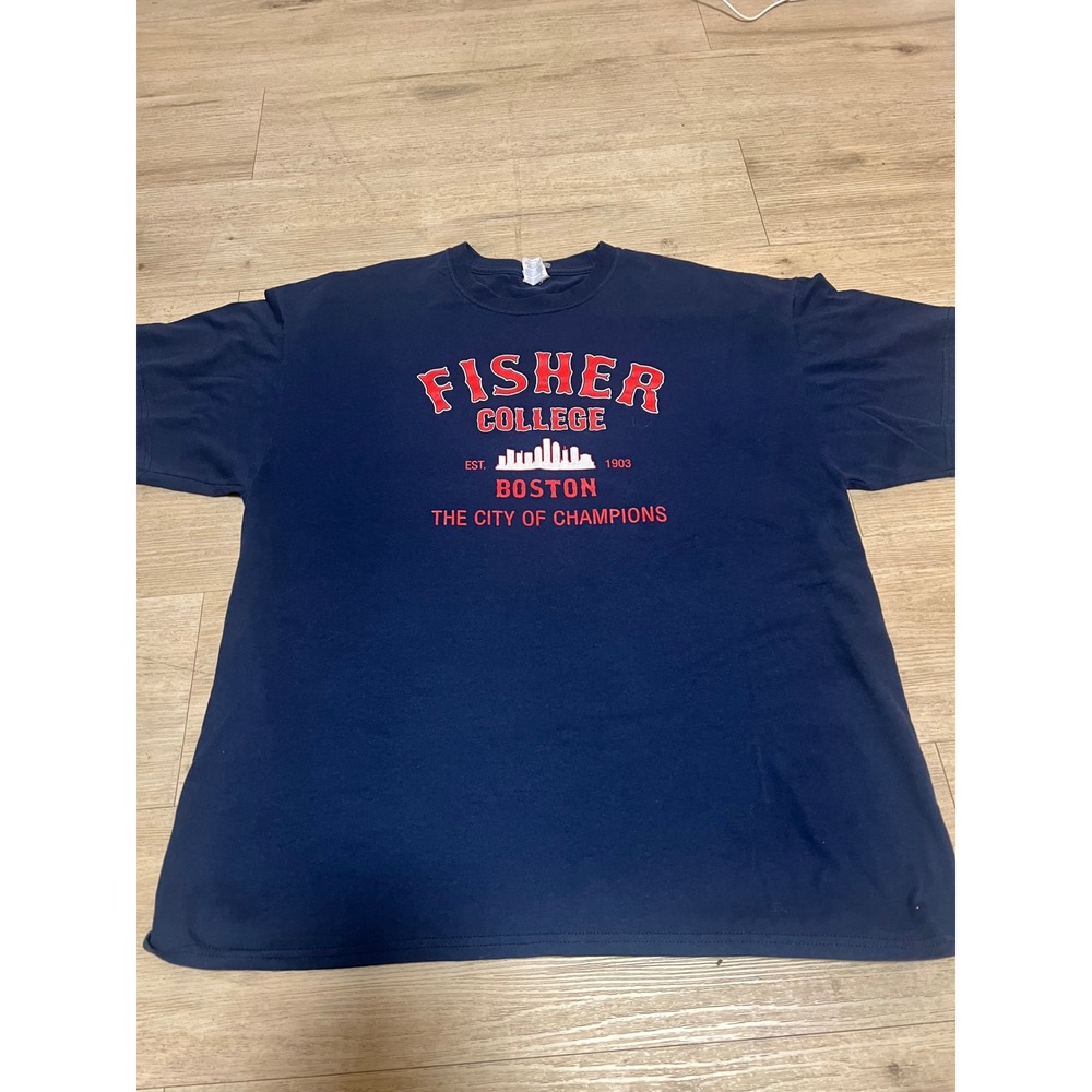 Fisher College Boston‎ The City of Champions T Shirt Mens XL Navy Blue